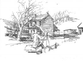 Ellett Valley farmhouse on a chilly day