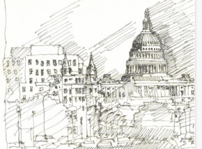 Sketch of US Capitol