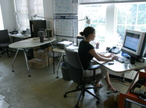 Architect sitting at desk