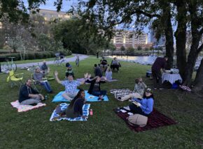 The WPA team picnics on the waterfront