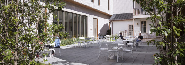 Quirk Hotel's interblock pocket-park