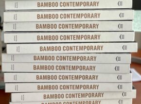 a stack of the book "Bamboo Contemporary"