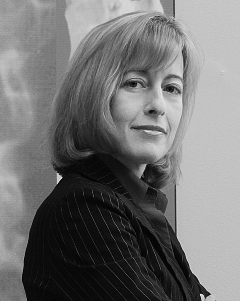 black and white photograph of Ila Berman in profile