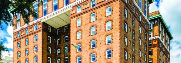 A multi-story building downtown.